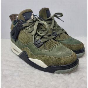 Nike Air Jordan 4 SE Retro Craft Size 5.5 Olive Green Sneaker FB9928-200 SYouth